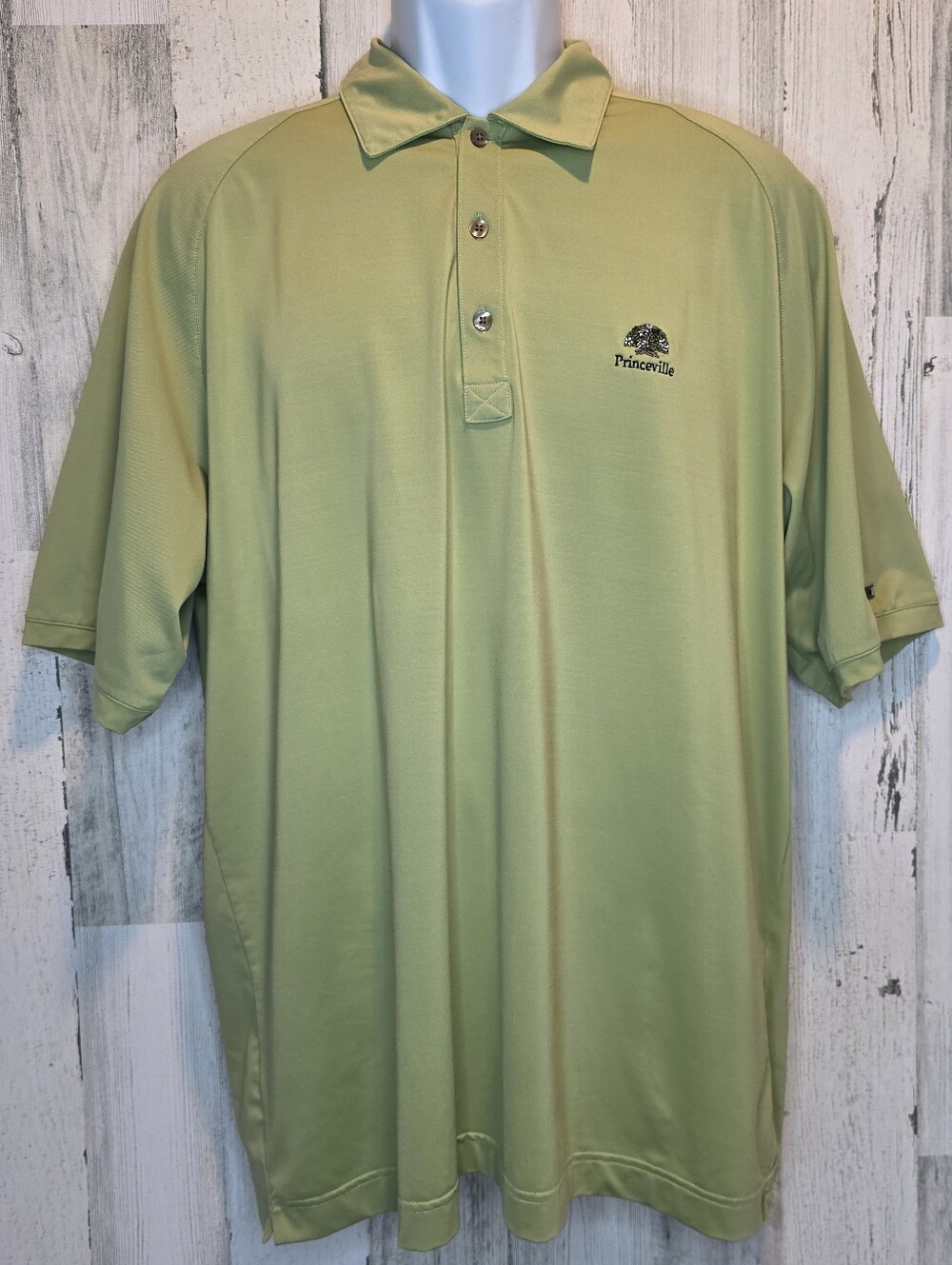 Tiger Woods Golf Polo Mens L Princeville Hawaii Green TW Performance Shirt